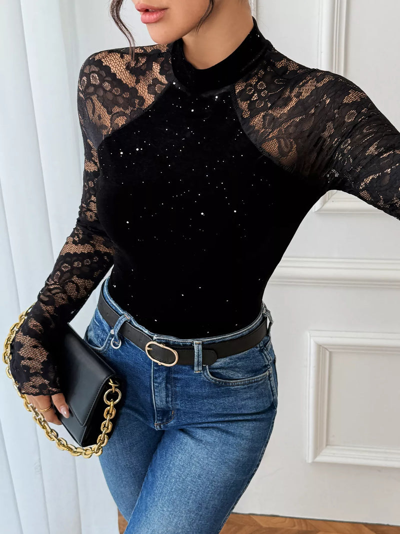 Lace Mock Neck Bodysuit – The Gypsy Soul Shop