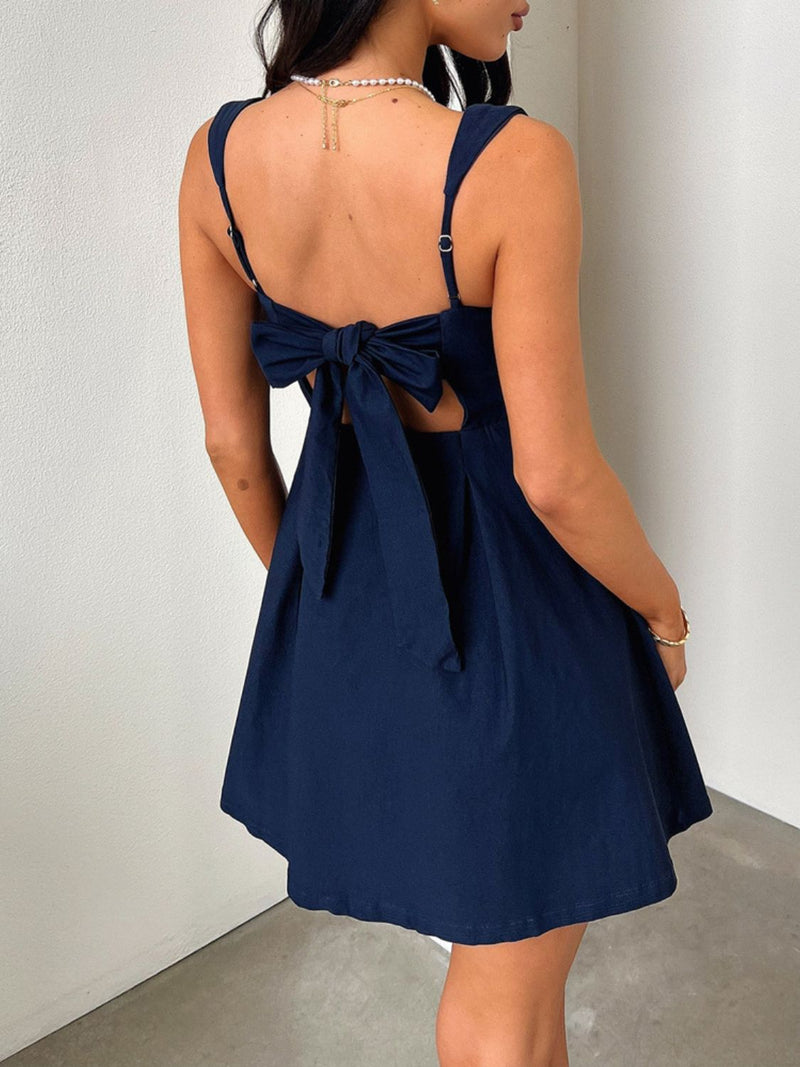 Devine Bow Back Square Neck Mini Dress The Gypsy Soul Shop Devine Bow Back Square Neck Mini Dress The Gypsy Soul Shop