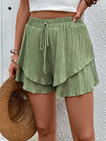 Tied Layered High Waist Shorts