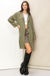 Right Round Button Front Oversized Coat