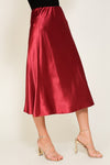 Satin Midi Flare Skirt