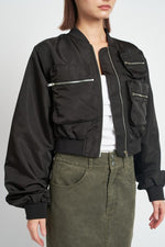 Cropped Bomber Jacket