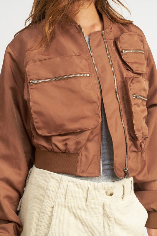 Cropped Bomber Jacket