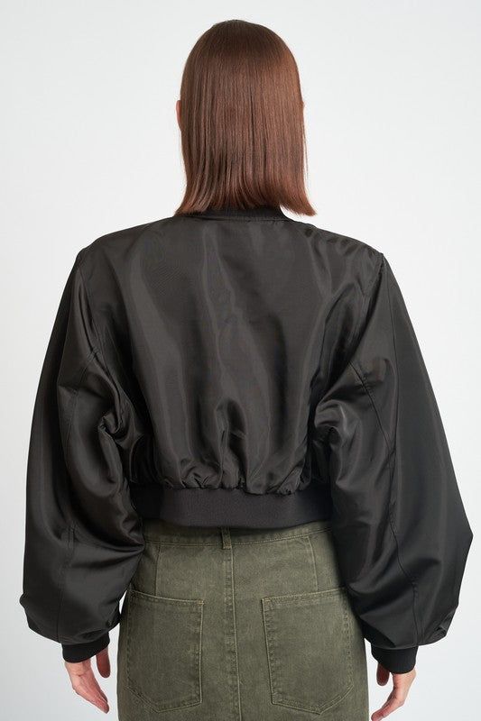 Cropped Bomber Jacket