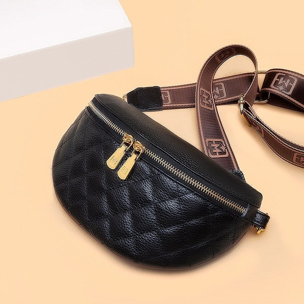 Myra Quilted Leather Crescent Sling Bag