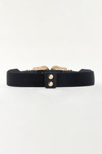 Symmetrical Zinc Alloy Buckle PU Leather Belt