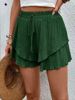 Tied Layered High Waist Shorts