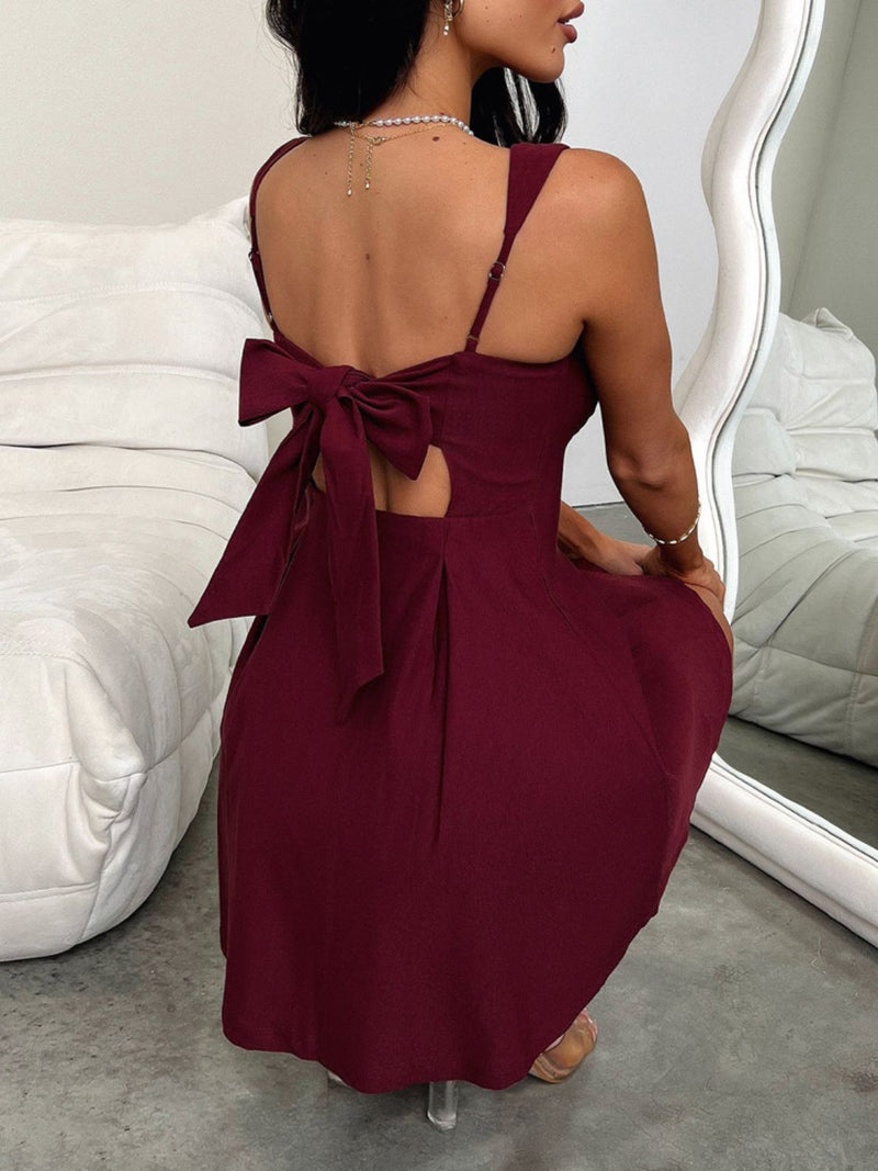 Devine Bow Back Square Neck Mini Dress The Gypsy Soul Shop Devine Bow Back Square Neck Mini Dress The Gypsy Soul Shop