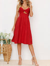 Cutout Smocked Sweetheart Neck Cami Dress