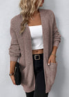 Open Front Waffle Sweater Cardigan