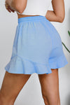 Full Size Drawstring Ruffle Hem Shorts