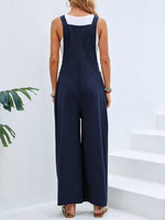 Full Size Square Neck Wide Strap Overalls