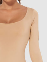 Full Size Scoop Neck Long Sleeve Bodysuit