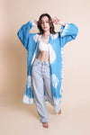 Tie Dye Longline Kimono with Full Sleeves