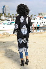 Tie Dye Longline Kimono with Full Sleeves