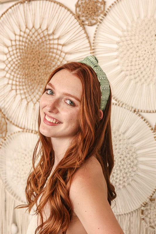 Raffia Crochet Trim Headband