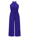 Cutout Tied Pleated Sleeveless Jumpsuit