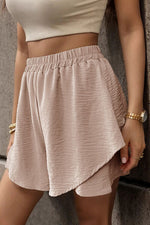 Layered Elastic Waist Shorts