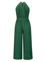 Cutout Tied Pleated Sleeveless Jumpsuit