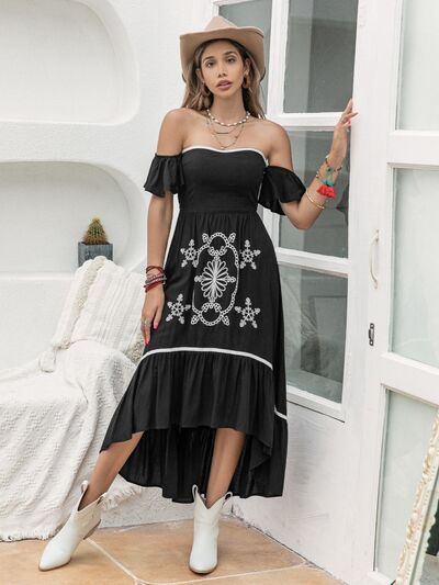 High-Low Off-Shoulder Dress