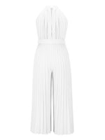 Cutout Tied Pleated Sleeveless Jumpsuit