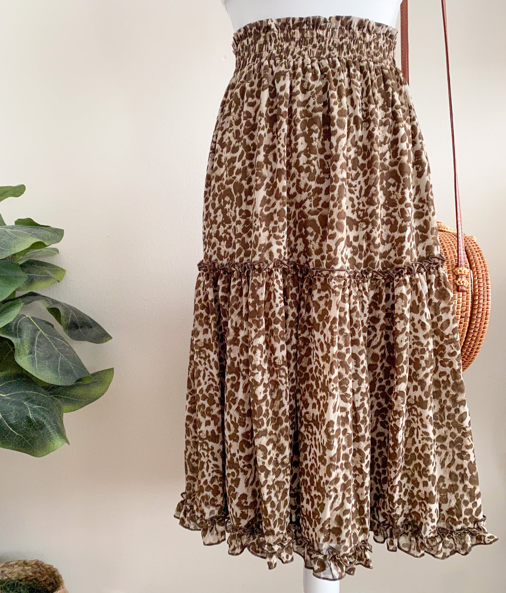 African Safari Ruffle Skirt